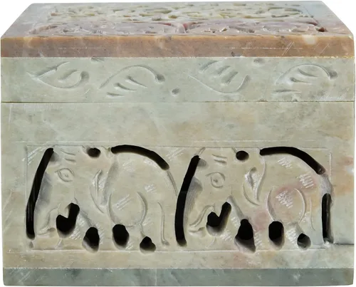 Vista 7 de Crocon Joyero de elefante hecho a mano Caja de piedra para joyería 4 x 4 pulgadas organizador hecho a mano caja de baratijas regalo para ella