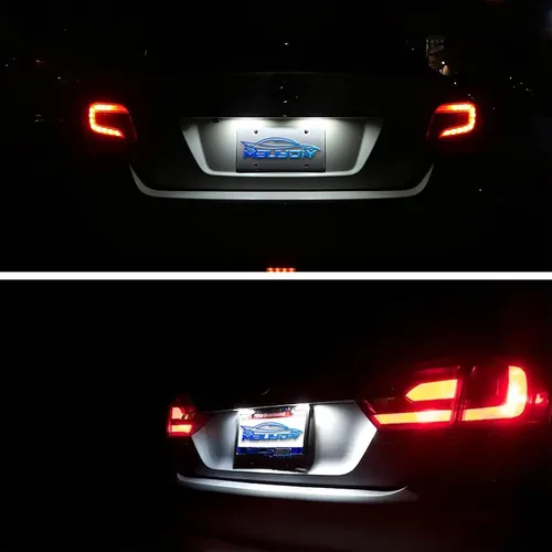Vista 5 de Conjunto de lámpara LED para placa de matrícula compatible con Grand Cherokee WK 6000K 2014-2021, color blanco, paquete de 2