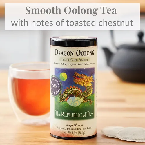 Vista 2 de The Republic of Tea - Lata de té Dragon Oolong, 36 bolsas de té, con cafeína natural