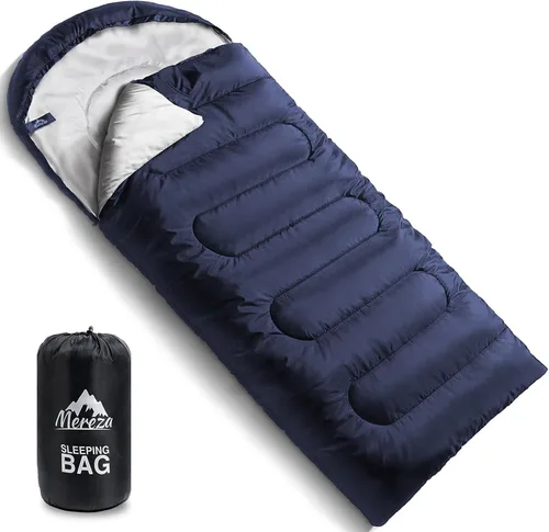 Vista 10 de MEREZA Sacos de Dormir XL para Adultos Clima Frío Saco de Dormir Grande y Ancho para Chicas y Chicos Grandes y Altos con Bolsa de Compresión