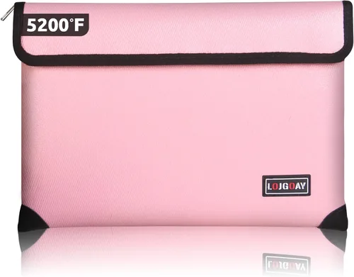 Vista 3 de Bolsa de documentos ignífuga, con aislamiento térmico de 5200 °F, bolsa impermeable ignífuga con cremallera, 8 capas de materiales funcionales