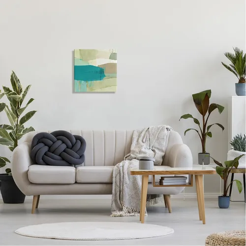 Vista 3 de Stupell Industries Arte de pared en lienzo abstracto verde y azul por Flora Kouta Stupell Industries 17 x 17 Inches, Easy to Hang and Sturdy