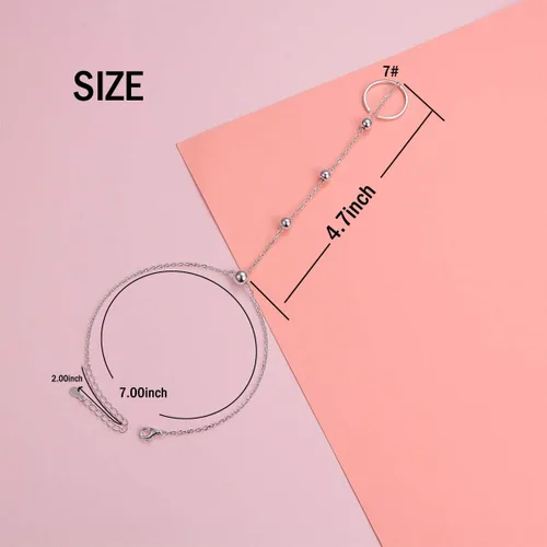Vista 6 de Juego de cadena ajustable de plata de ley S925 para mujer, Circonita cúbica