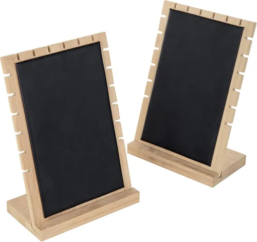 Vista 5 de MyGift Tablero de exhibición moderno de bambú para collares, joyas, juego de 2, color negro
