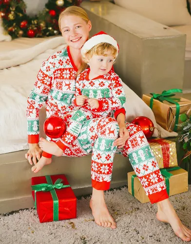 Vista 74 de VAENAIT BABY Infant Toddler Kids Adult Couple Family Matching Women Men Christmas Pjs Xmas Holiday Buffalo Plaid Pajama Set