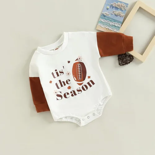 Vista 50 de MERSARIPHY Sudadera de fútbol para bebé, traje de manga larga con letras divertidas, ropa de otoño e invierno