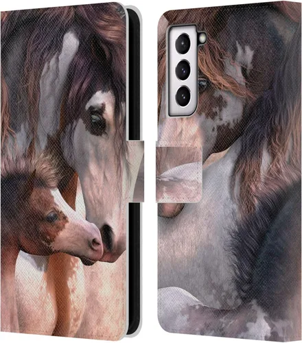 Vista 194 de Head Case Designs Officially Licensed Laurie Prindle A Morgan Christmas Western Stallion Leather Wallet Case Compatible with Samsung Galaxy A07 4G