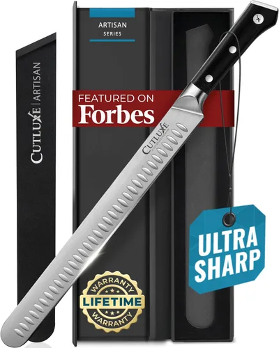 Vista 8 de Cutluxe Juego de Cuchillos para Barbacoa – Cuchillo de pechuga de 12" y varilla de afilado de 10", juego de cuchillos de carnicero para cortar carne