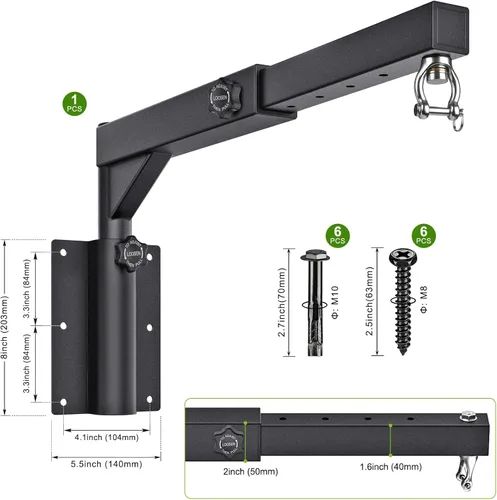 Vista 6 de BeneLabel Colgador de Pared para Saco Pesado, Soporte Resistente para Saco de Boxeo, Soporte para Saco de Boxeo para Gimnasio en Casa