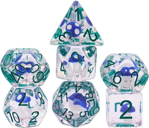 Vista 9 de UDIXI Juego de 7 dados poliédricos DND D&D, RPG D y D con bolsa de almacenamiento para juegos de rol y otros juegos de mesa (Aarakocra)