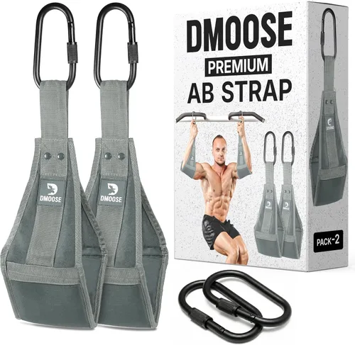 Vista 9 de DMoose Fitness Correas colgantes para abdominales para barra de dominadas y entrenamiento de fuerza central, correas de ejercicio acolchadas suaves