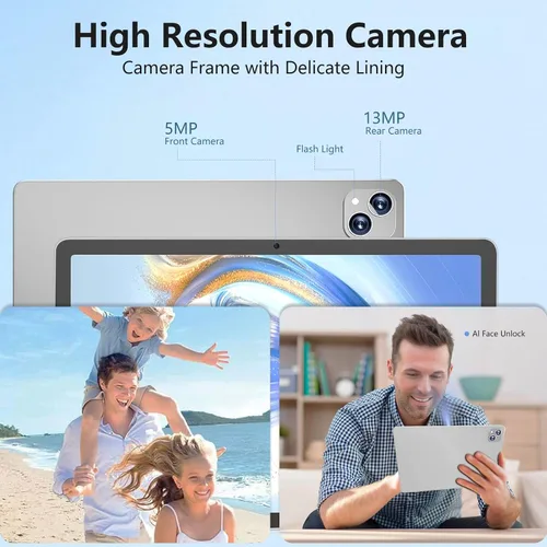 Vista 7 de NRKDUBQ Tablet Android 15 de 11 pulgadas 128GB con ranura para tarjeta SIM, teclado de 20 GB de RAM, tableta celular 4G LTE T-moblie Phablet