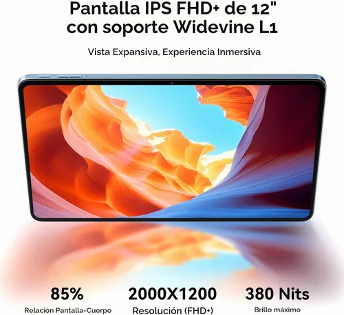 Vista 2 de Tableta Blackview Android con teclado, tableta grande de 12 pulgadas, tabletas computadora con Gemini AI, lápiz, 24GB+128GB/2TB, pantalla 2K FHD+