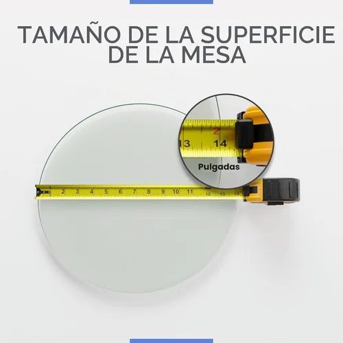 Vista 6 de Fab Glass - Mesa redonda de cristal de 48 in, grosor de 3/4 in, cristal pulido plano templado, Vidrio, Transparente