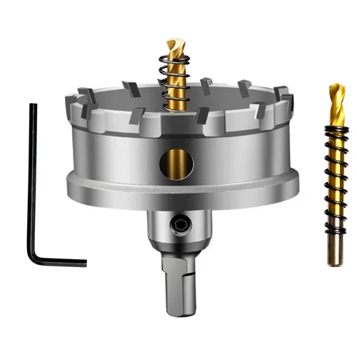 Vista 10 de ASNOMY Broca de sierra perforadora con punta de carburo de tungsteno para metal duro, cortador de sierra de agujero T.C.T de 1/2 pulgada con 2
