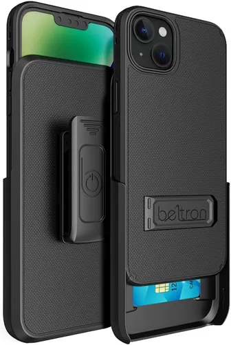Vista 10 de BELTRON Combo de funda para iPhone 13/14, funda protectora delgada de agarre de cuerpo completo y clip giratorio para cinturón 3 en 1 Combo