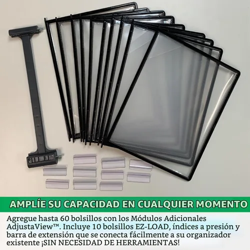 Vista 8 de Ultimate Office AdjustaView Organizador de escritorio de referencia de 10 bolsillos con bolsillos de carga fácil y base compacta y pesada para mayor