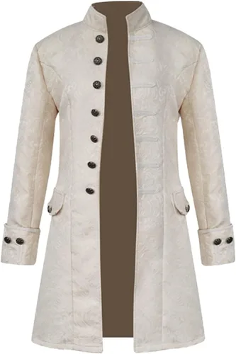 Vista 3 de Disfraz steampunk para hombre, estilo vintage, victoriano, gótico, vampiro, cosplay, Halloween, renacentista, uniforme