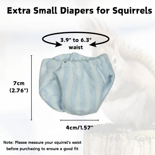 Vista 2 de Pañales lavables de ardilla – Pañales de tela reutilizables extra pequeños para mascotas, altamente absorbentes, a prueba de fugas, pantalones