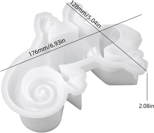 Vista 4 de Moldes de resina de camaleón grandes de silicona 3D de animales de resina epoxi moldes de silicona de lagarto profundo realista para manualidades