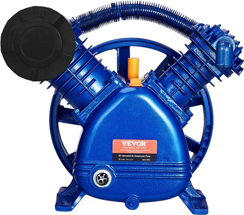 Vista 11 de VEVOR Cabezal de bomba de compresor de aire, 3HP 5.8CFM @ 90PSI, cabezal de bomba de pistón de compresor de aire lubricado con aceite de doble