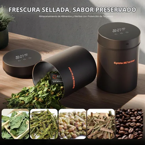 Vista 9 de Spider Farmer Envase al vacío Smart Curing Jar 2L para almacenamiento