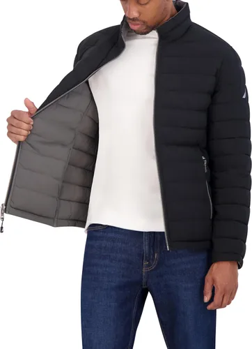 Vista 2 de Nautica Men's Stretch Reversible Midweight Puffer Jacket, Wind and Water Resistant