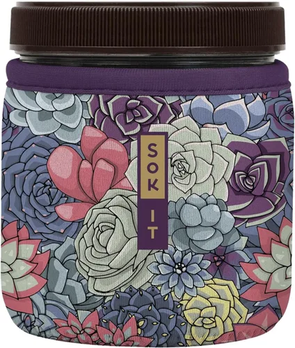Vista 47 de Sok It IceCreamSok - Funda de neopreno aislada (flores abstractas, pintas de helado cónicas)