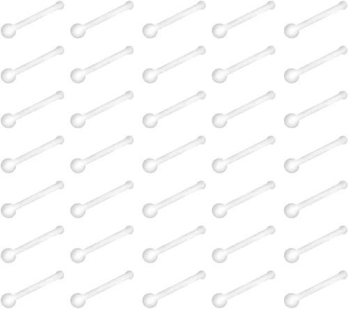 Vista 7 de D.Bella Aretes de nariz transparentes de 0.71 oz y 0.71 onzas (0.63 oz), en forma de L, aros de nariz Bioflex, pasadores de nariz rectos, retenedor