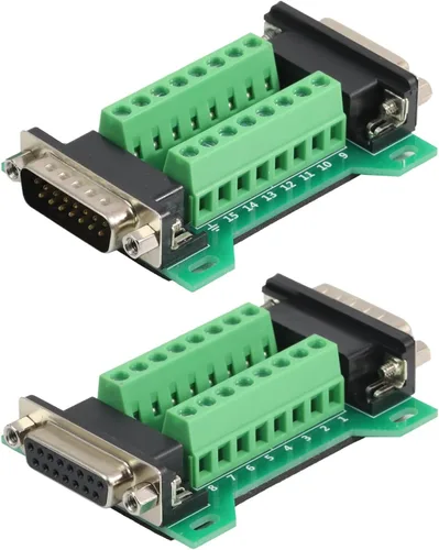 Vista 9 de 2PCS RS232 DB9 conector hembra y macho en una placa de ruptura