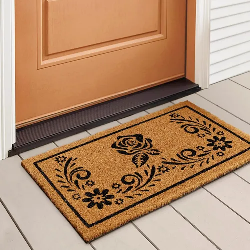 Vista 46 de LuxUrux Alfombra de Fibra de Coco de Bienvenida - Respaldo Extra Resistente, 17'' x 30'' Alfombra Natural para Puerta - Fácil de Limpiar, Hermoso