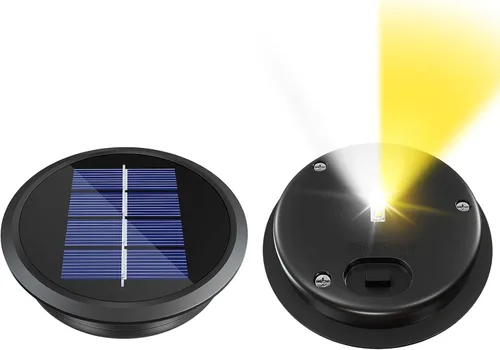Vista 12 de Paquete de 4 piezas de repuesto de luz solar, parte superior de repuesto de luz solar impermeable con bombillas LED para linternas solares