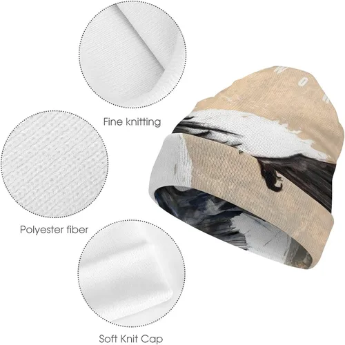Vista 5 de Vikings - Gorro de punto con puños, estampado 3D de mito nórdico de graffiti, divertido accesorio para la calle
