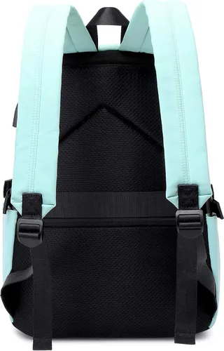 Vista 3 de Joymoze Mochila clásica para mujer, elegante mochila escolar para adolescentes, Azul claro, talla única, Clásico
