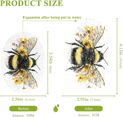 Vista 2 de Kcldeci Paquete de 3 esponjas de cocina esponjosas, esponjas de cocina de abejorro, esponja de microfibra antiarañazos para limpieza del hogar