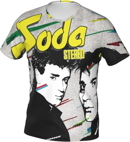 Vista 2 de Soda Stereo Soda Stereo T Shirt Man's Summer Tee Casual Short Sleeve 3D Print Shirts