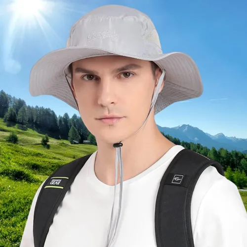 Vista 7 de Connectyle Sombrero de malla Boonie para mujer ala ancha protección UV sombrero de pesca de playa