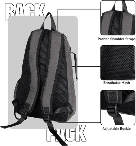 Vista 5 de Mochila de tenis - Bolsas de tenis para mujeres y hombres para sostener 1 o 2 raquetas/raquetas de tenis, bolsa deportiva multifuncional