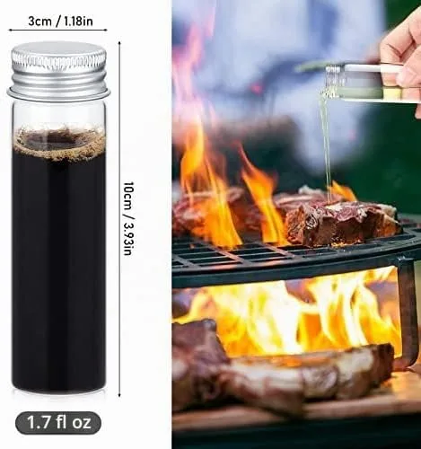 Vista 6 de TOBWOLF Tarros de vidrio para especias, 12 recipientes de 50 ml / 1.7 oz Frascos de vidrio de repuesto con tapa de aluminio