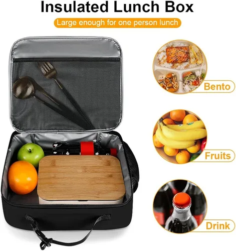Vista 7 de Lonchera reutilizable con diseño de cruz de la bandera estadounidense, bolsa de almuerzo aislada, lonchera para comida y alimentos, bolsa de mano