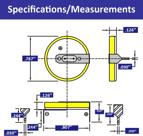 Vista 3 de Enerpe CR2032 with Solder Pins 3V Replacement Battery for NES SNES N64 Save Game Cartridge 12-Pack