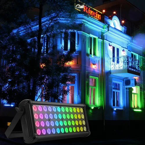 Vista 3 de U`King Barra de luz LED para escenario, 80 W, 48 LED, RGB Dj, barra de luces 2/8/12 DMX, reproducción automática, luz estroboscópica activada por