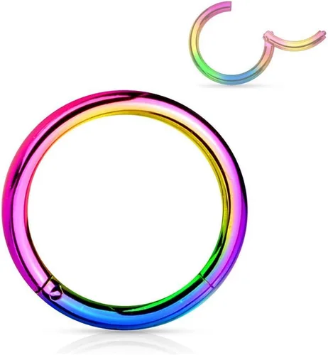 Vista 92 de Forbidden Body Jewelry - Piercing para la nariz de acero quirúrgico 316L con bisagra, 14G, 16G, 18G, diámetro de 15/64, 5/16, 25/64, 15/32 pulgadas