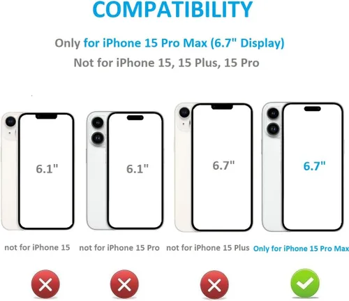 Vista 2 de ONETOP - Funda tipo cartera para iPhone 15 Pro Max con tarjetero de crédito, color negro 360° Rotation Ring Kickstand,Finger Grip,Double Magnetic