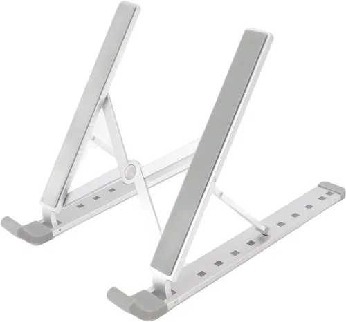 Vista 9 de Luqeeg Soporte para laptop para escritorio, soporte ergonómico ajustable de aluminio portátil para laptop, soporte plegable para computadora