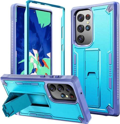 Vista 15 de URBANITE Funda protectora resistente a prueba de golpes para Samsung Galaxy S21 FE 5G, de grado militar, con protector de pantalla y soporte