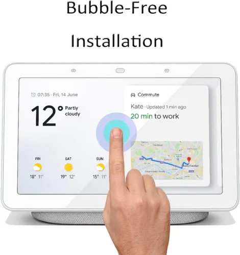 Vista 2 de Orzero Paquete de 2 protectores de pantalla de vidrio templado compatible con Google Home Hub/Nest Hub de 7 pulgadas, 9 dureza, HD, antiarañazos