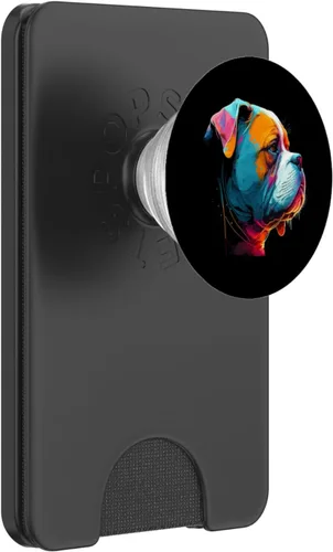 Vista 8 de Colorido Bulldog americano American Bully para hombres y mujeres, PopSockets intercambiables PopGrip