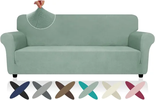 Vista 74 de ZNSAYOTX Funda súper elástica para silla (30"-47"), nuevas fundas de silla a rayas para sala de estar, aptas para perros y mascotas, protector