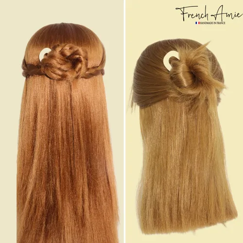 Vista 6 de French Amie Slick Ivory - Pin de pelo hecho a mano con acetato de celulosa en U (marfil)